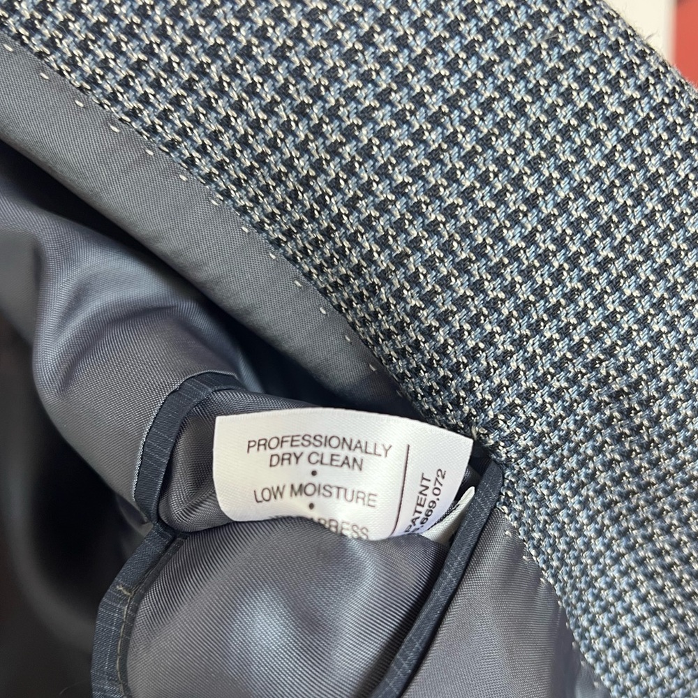 Vtg Hart‎ Schaffner Marx Men’s Blazer 40R – Blue Micro-Houndstooth, Made in USA - Picture 11 of 14